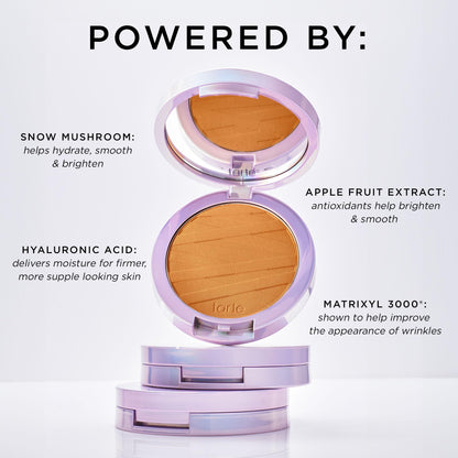 tarte face tape pressed powder – Medium-Coverage Waterproof Powder, Hyaluronic Acid & Peptides to Smooth & Set Makeup, Lightweight, Vegan & Cruelty-Free, full size, 20S light sand - Maple Wellness Supplements