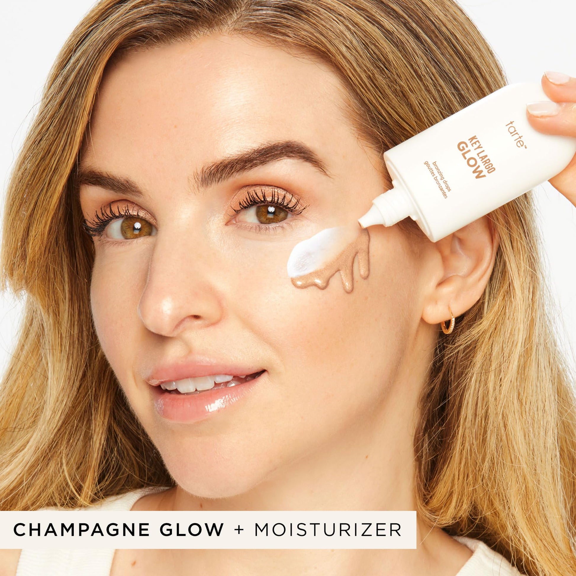tarte key largo glow bronzing drops – Luminous Serum-Infused Liquid Bronzer with Vitamin E for Sun-Kissed Radiant Lightweight Hydration, Cruelty-Free, full size, champagne glow - Maple Wellness Supplements