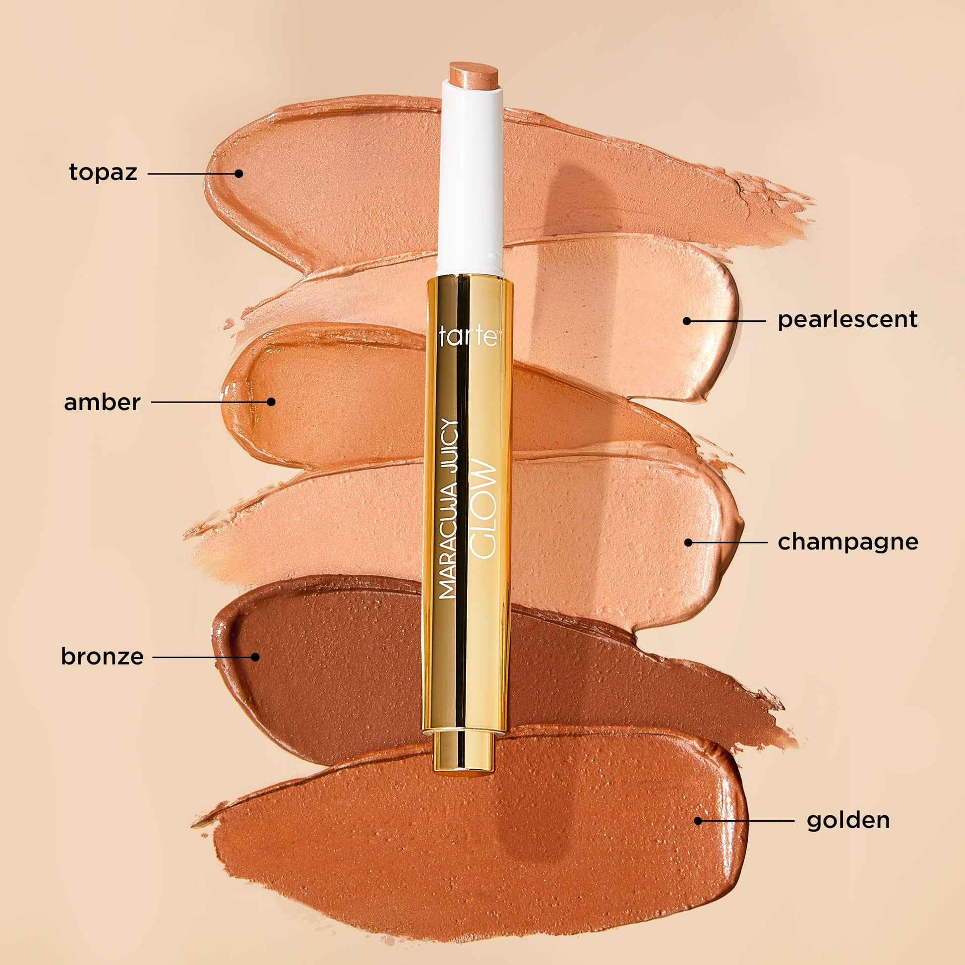 tarte maracuja juicy glow highlight – Highlighter with Vitamin E to Hydrate, Blur appearance for a Smooth Buildable & Luminous Radiant Finish, Vegan & Cruelty-Free, full size, champagne glow - Maple Wellness Supplements