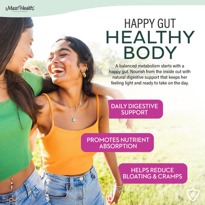 Teen Vitamins for Girls 12-17 - Teen Multivitamin D3, Iron, Calcium, Biotin, Zinc, Digestive Enzymes – Teenager Girl Multi Vitamins - Maple Wellness Supplements