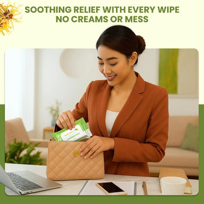 Tender Touch Hemorrhoid Wipes with Witch Hazel and Aloe, Flushable Medicated Wipes for Hemorrhoid and Vaginal Relief - Postpartum-Safe, Fragrance-free, Travel Size, 1 Pack, 48-ct. - Maple Wellness Supplements