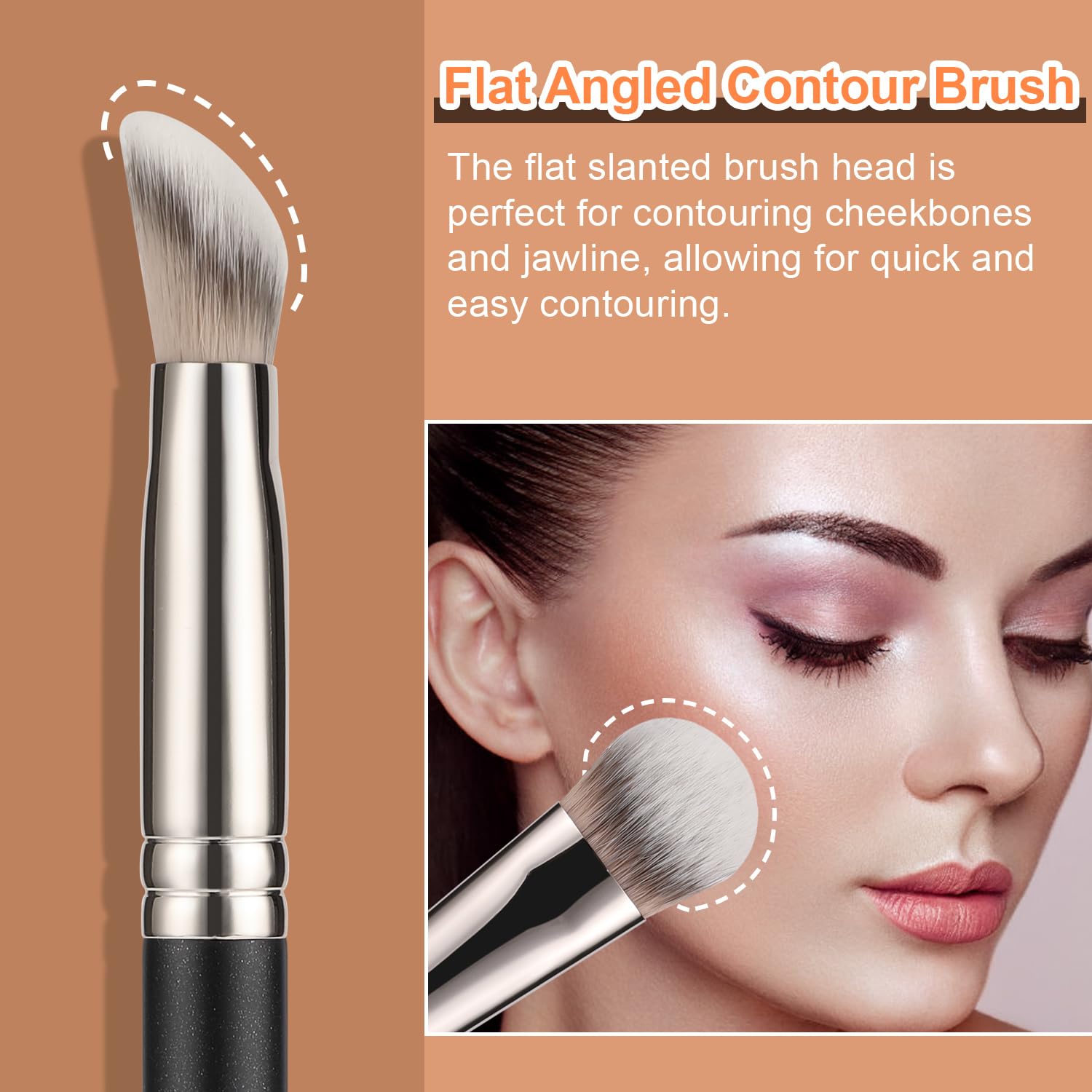 TEOYALL Angled Concealer Brush, Synthetic Contour Brush for Blending Setting Buffing with Liquid, Cream and Powder Cosmetic (Angled Brush) - Maple Wellness Supplements