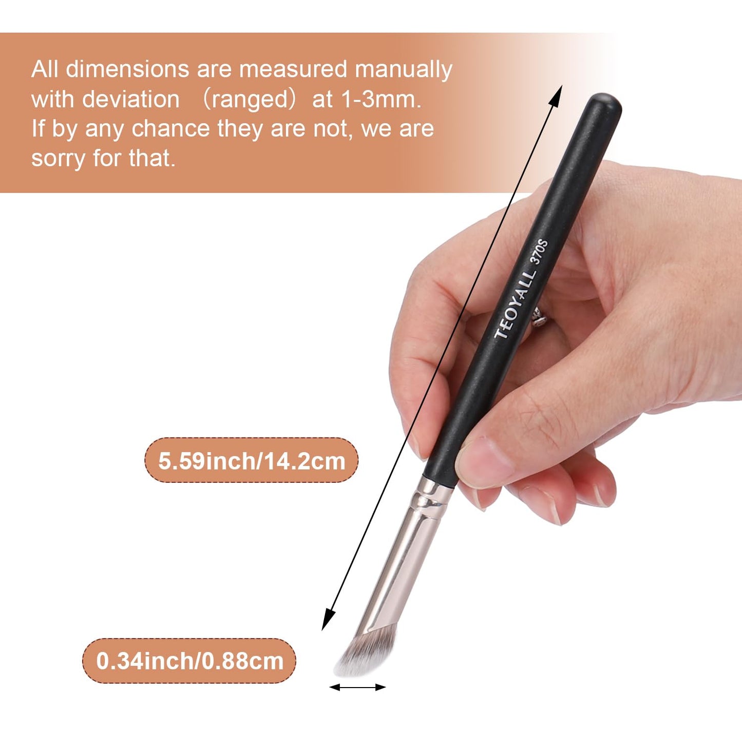 TEOYALL Foundation Contour Conceal Brush Set, 3PCS Angled Synthetic Kabuki Brush for Blending Setting Buffing with Liquid, Cream and Powder Cosmetic (170S/270S/370S) - Maple Wellness Supplements