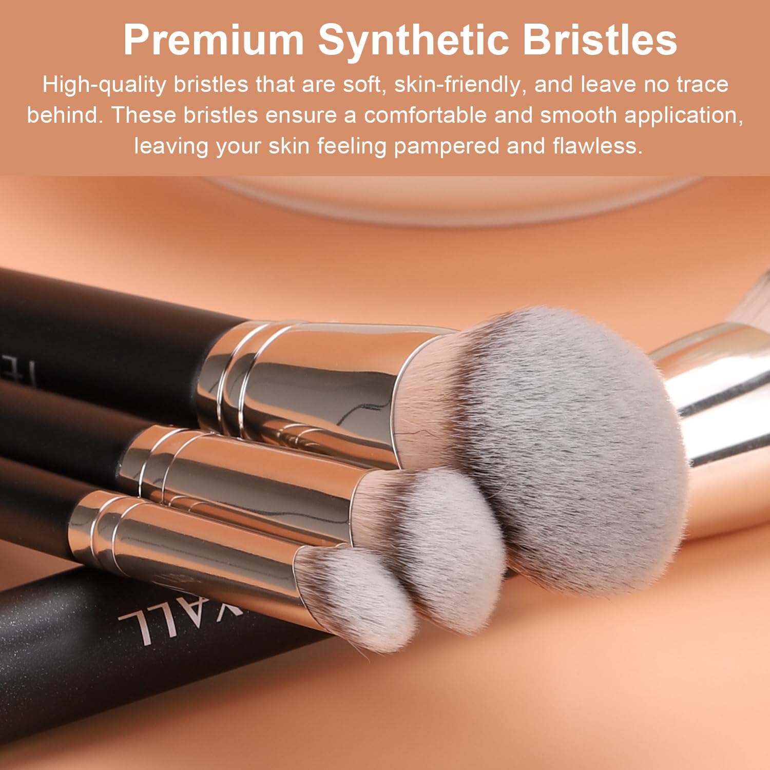 TEOYALL Foundation Contour Conceal Brush Set, 3PCS Angled Synthetic Kabuki Brush for Blending Setting Buffing with Liquid, Cream and Powder Cosmetic (170S/270S/370S) - Maple Wellness Supplements