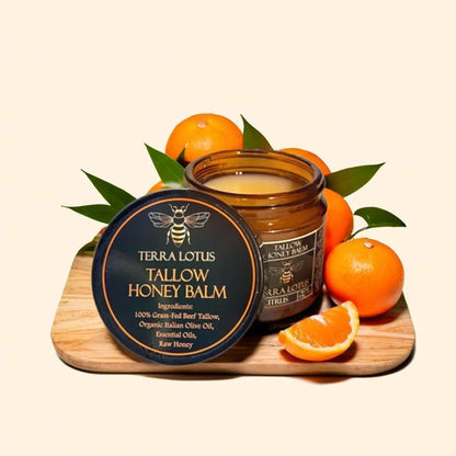 Terra Lotus - Organic Grass-Fed Beef Tallow Balm with Raw Honey - Moisturizing Cream - Maple Wellness Supplements