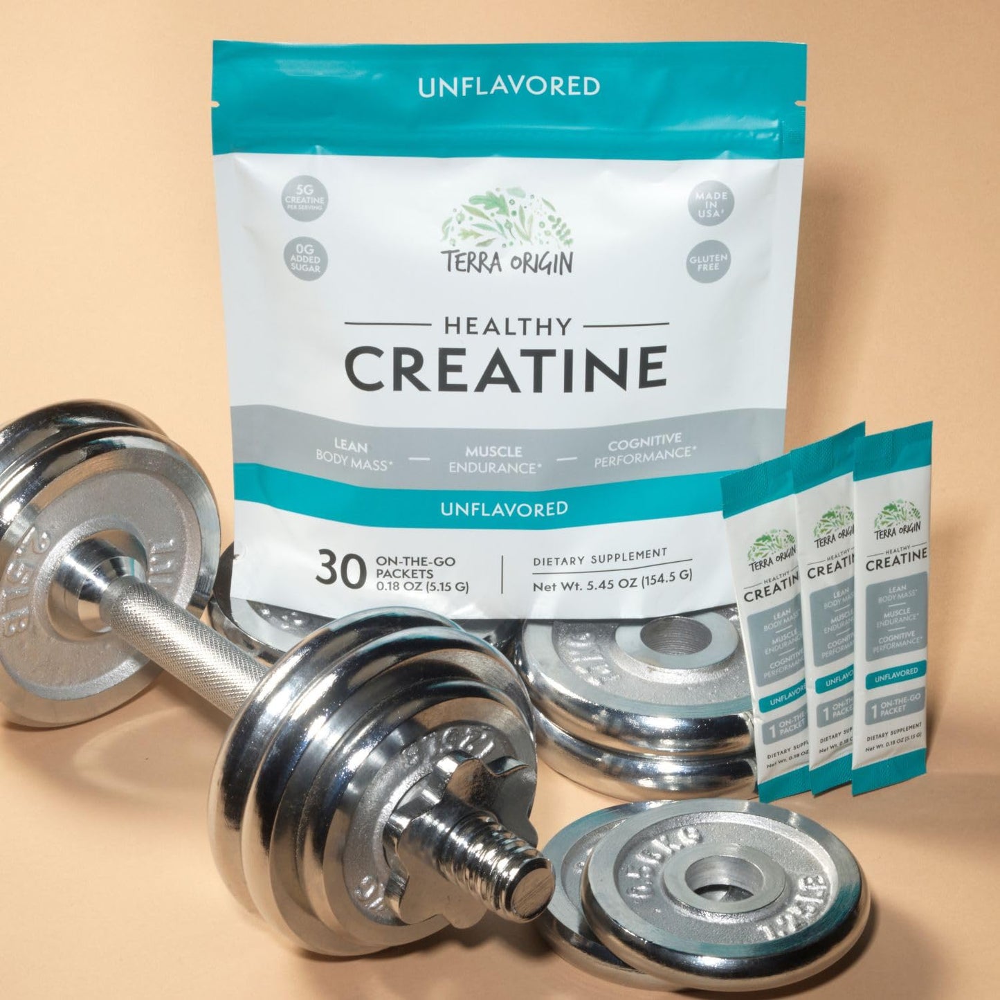 TERRA ORIGIN Healthy Creatine Micronized Monohydrate Powder | 30 Stick Packs | Support for Muscle and Cognitive Performance* | Supplement for Women and Men - Maple Wellness Supplements