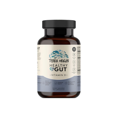 TERRA ORIGIN Healthy Gut with Vitamin D 5000 IU | 60 Capsules | Gut Health Supplements for Men and Women | Supports Digestion and Gas - Maple Wellness Supplements