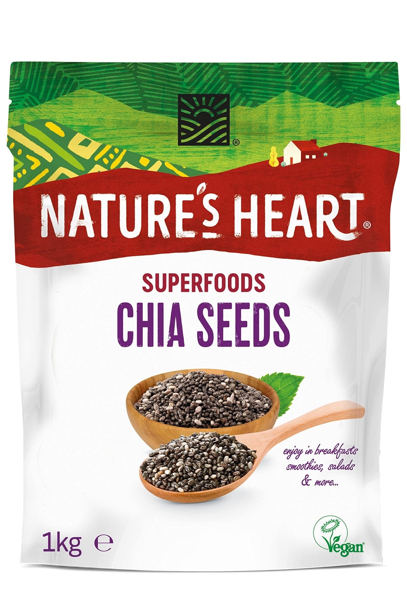 Terrafertil Nature’s Heart Chia Seeds, 1 kg - Maple Wellness Supplements