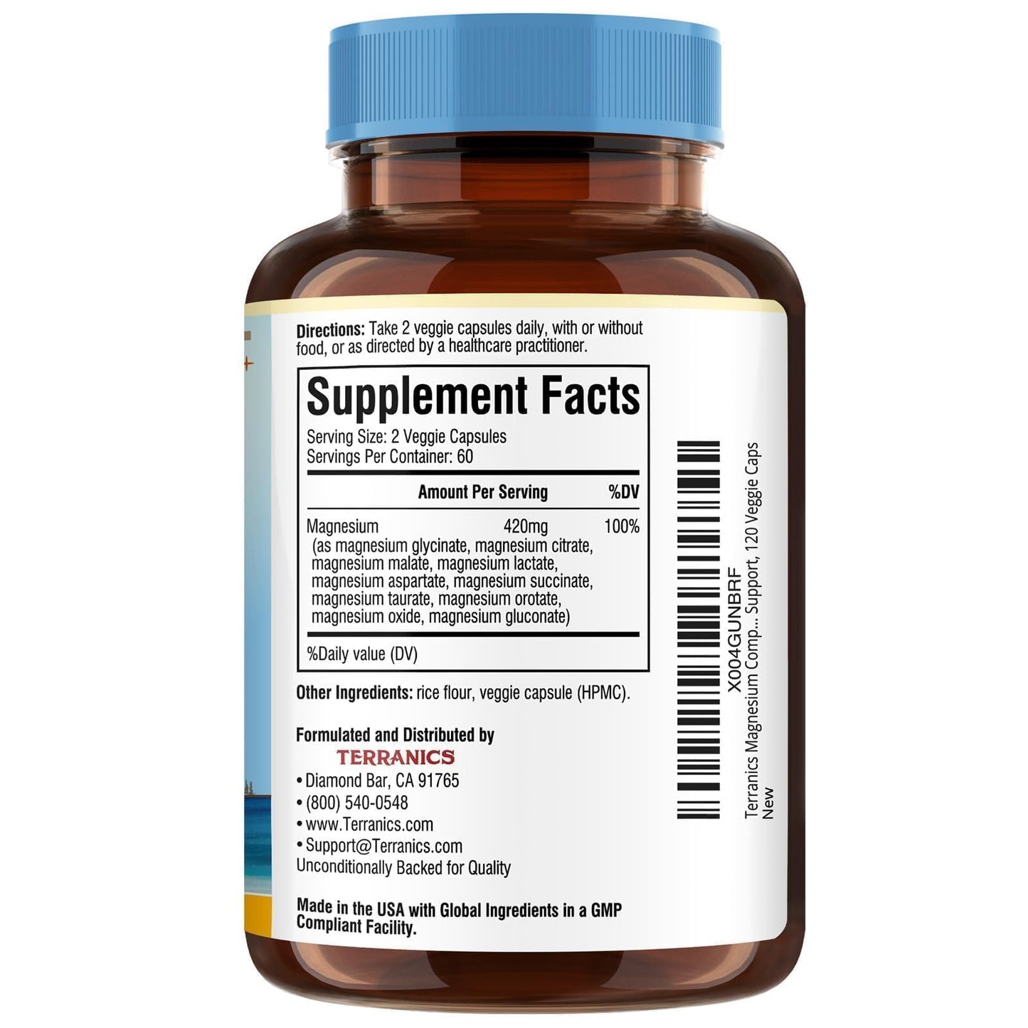 Terranics Magnesium Complex Supplement 420mg, 10-in-1 Full-Spectrum Formula, Glycinate, Citrate, Malate & More, Max Absorption, Bone and Heart Support, 120 Veggie Caps - Maple Wellness Supplements