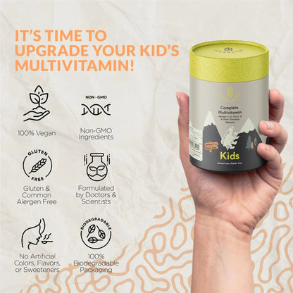 Terraseed Complete Kids Multivitamin Gummies - with Omega 3,6,9, Vitamin B12, Folic Acid, Iodine, Vitamin C, Zinc - Kids Daily Essential Vitamins - Maple Wellness Supplements