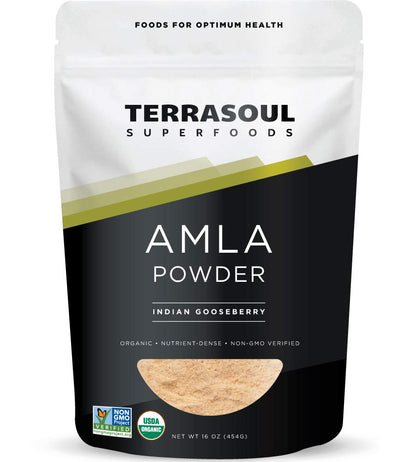 Terrasoul Superfoods Organic Amla Berry Powder (Amalaki), 16 Oz - Rich in Antioxidant Vitamin C | Supports Immunity - Maple Wellness Supplements