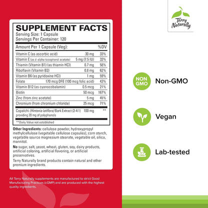 Terry Naturally Sucontral D - B-Complex & Folate Supplement - Carbohydrate Metabolism Support - Vitamin & Mineral Supplement with Zinc & Chromium - Maple Wellness Supplements