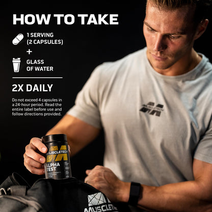Testosterone Booster for Men, MuscleTech AlphaTest, Tribulus Terrestris & Boron Suppleme - Maple Wellness Supplements