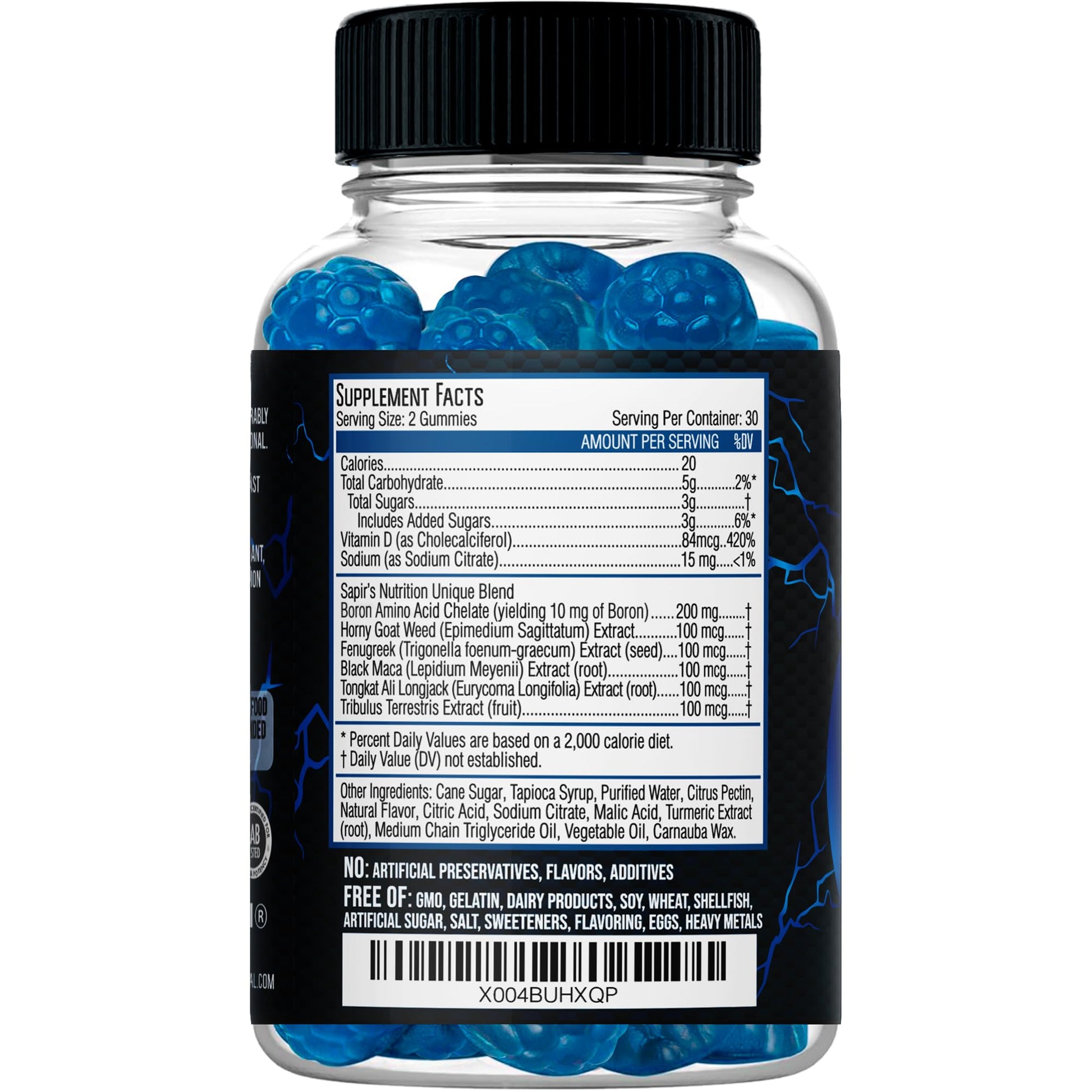 Testosterone Booster Gummies, Male Enhancing Supplement, Add 2 in” Enlargement Gummies for Men , Male Enhancement Chews Energy, Strength, Stamina, Endurance, Performance, Natural Blue Berry Chews - Maple Wellness Supplements
