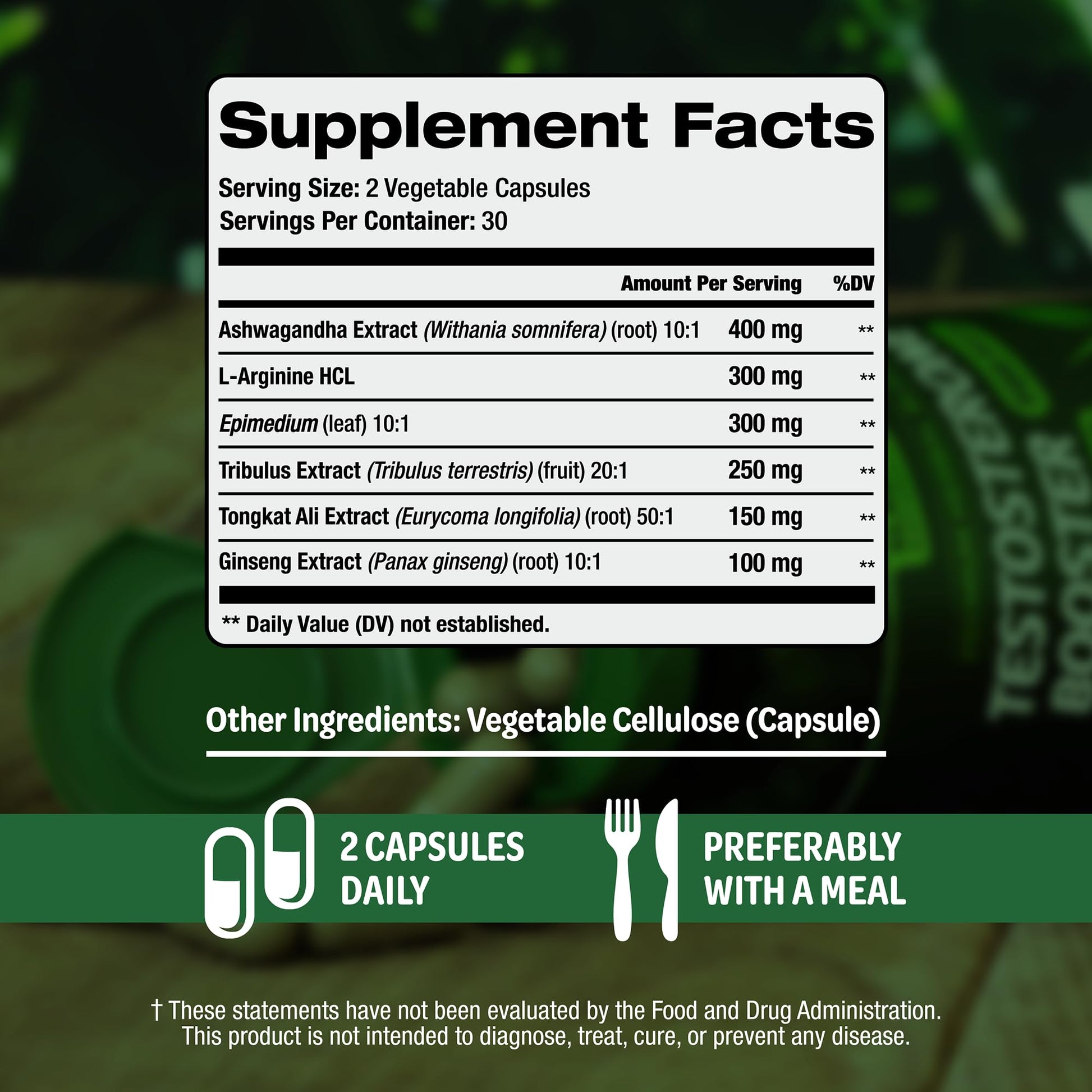 Testosterone Booster Supplement for Men - Male Enhancing Test Boost - Ashwagandha, L-Arginine, Tongkat Ali, Tribulus + More - Workout, Build Muscle, Strength, Energy & Performance - 2 Month Supply - Maple Wellness Supplements