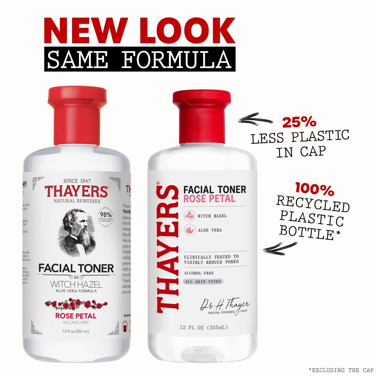 THAYERS Alcohol-Free Rose Petal Witch Hazel Facial Toner for Glowing Skin, Soothing - Maple Wellness Supplements