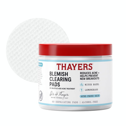 Thayers Blemish Clearing Acne Pads, Salicylic Acid Acne Treatment for Face, Pore Reducing, Exfoliating - Maple Wellness Supplements