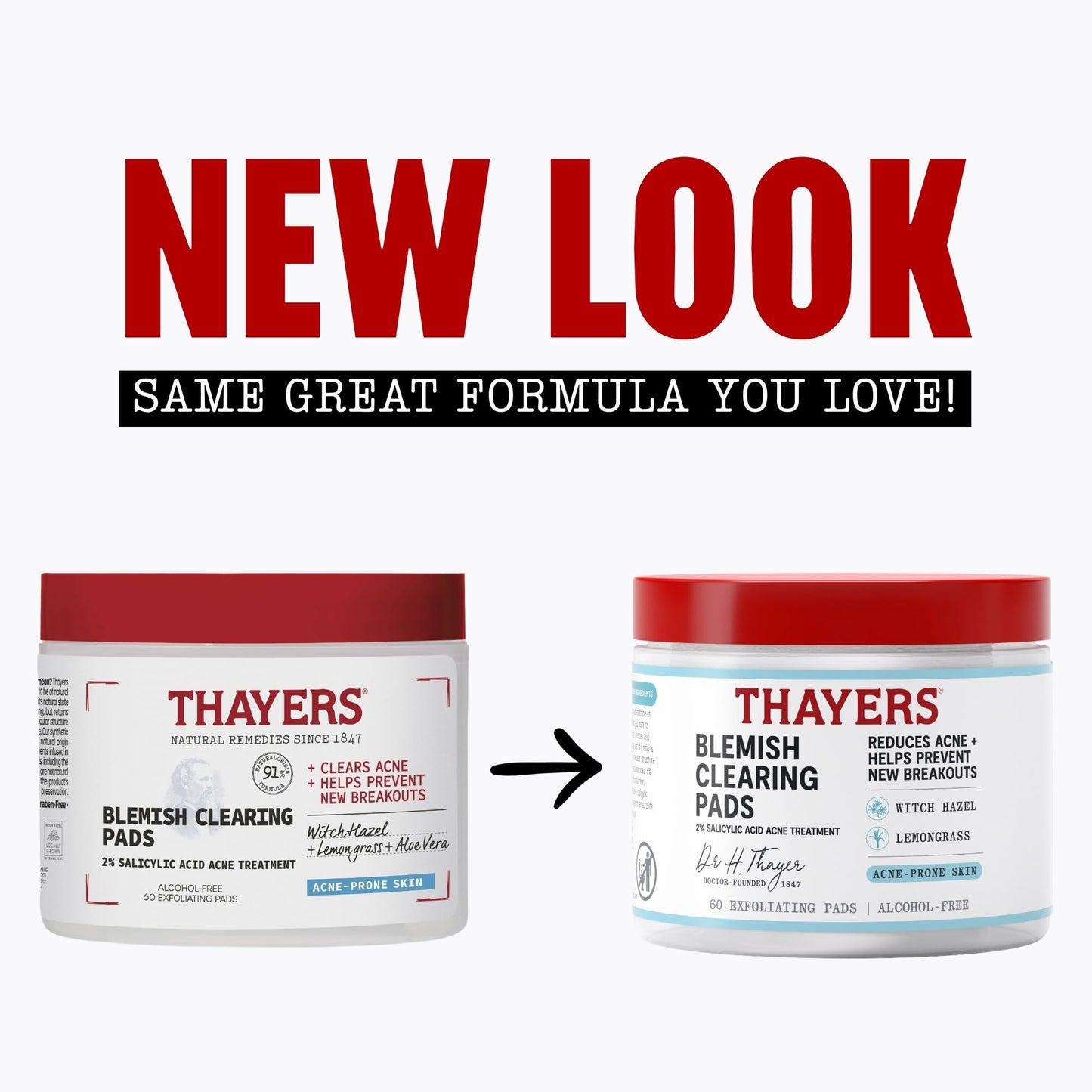 Thayers Blemish Clearing Acne Pads, Salicylic Acid Acne Treatment for Face, Pore Reducing, Exfoliating - Maple Wellness Supplements