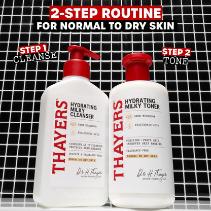 Thayers Milky Hydrating Face Cleanser with Snow Mushroom and Hyaluronic Acid, Dermatologist Recommended Gentle Facial Wash and Hydrating Skincare - Maple Wellness Supplements