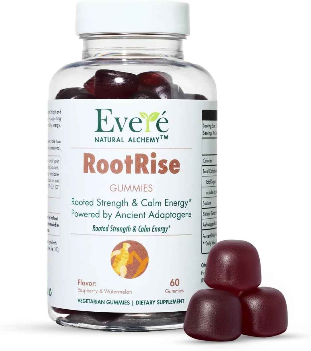 The EverÉ Natural Alchemy Evere RootRise Gummies - Shilajit + Ashwagandha Gummies - Maple Wellness Supplements