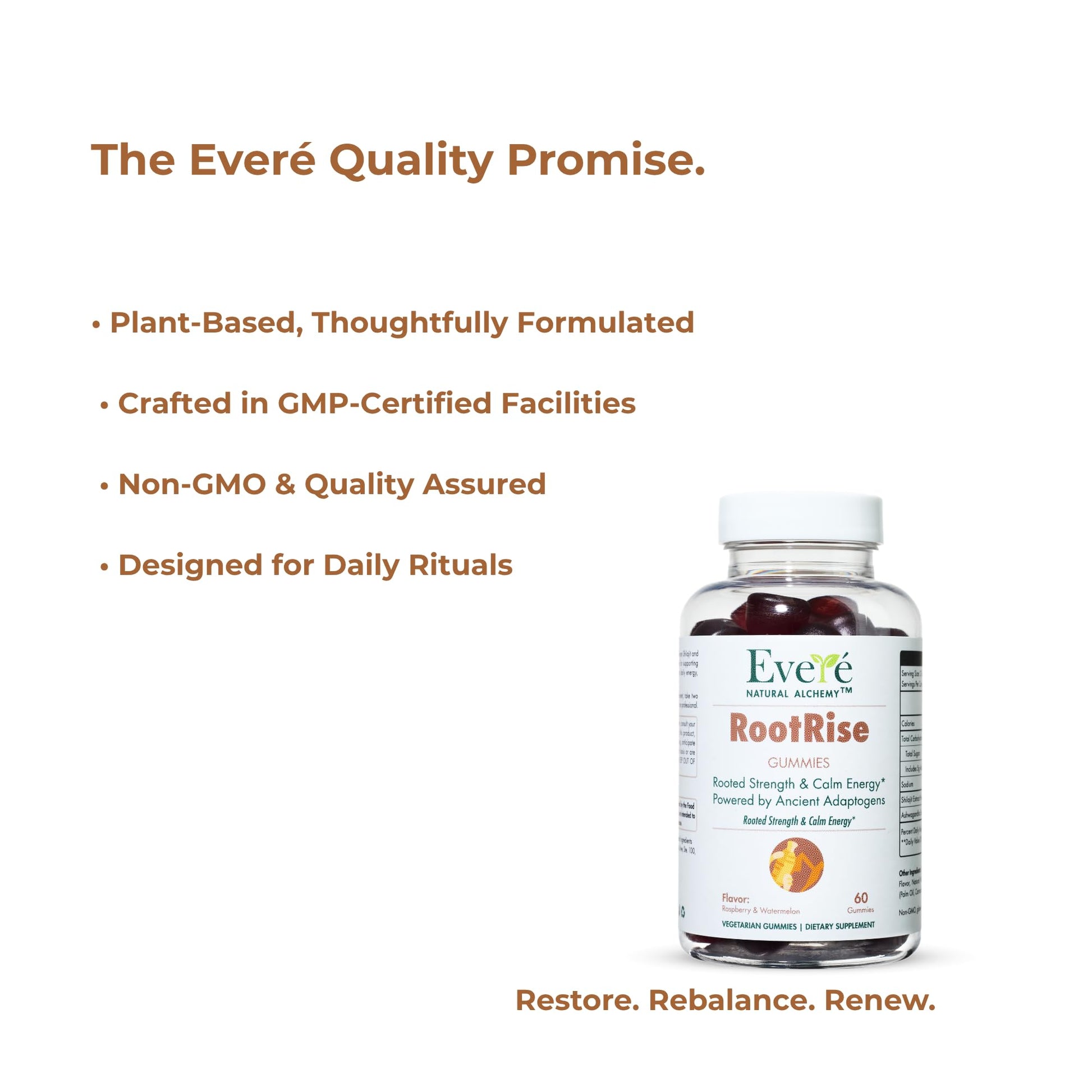 The EverÉ Natural Alchemy Evere RootRise Gummies - Shilajit + Ashwagandha Gummies - Maple Wellness Supplements