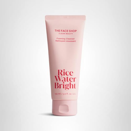 The Face Shop Rice Water Bright Foaming Facial Cleanser with Ceramide, Gentle Face Wash for Hydrating & Moisturizing, - Maple Wellness Supplements