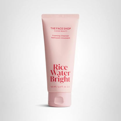 The Face Shop Rice Water Bright Foaming Facial Cleanser with Ceramide, Gentle Face Wash for Hydrating & Moisturizing, - Maple Wellness Supplements