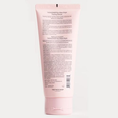 The Face Shop Rice Water Bright Foaming Facial Cleanser with Ceramide, Gentle Face Wash for Hydrating & Moisturizing, - Maple Wellness Supplements
