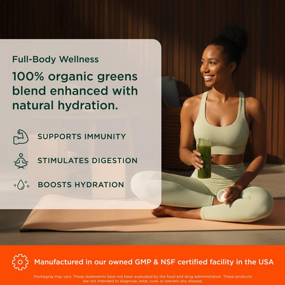 The Genius Brand Daily Superfood Greens - Organic Plant-Based Powder - Pineapple Flavor - Whole Food Blend with Greens, Fruits & Veggies - 30 Serving - Maple Wellness Supplements