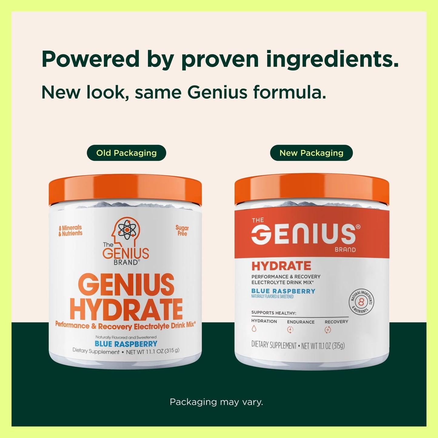 The Genius Brand Genius Hydrate - Electrolyte Supplement for Daily Hydration - Coconut Water - Sugar-Free - 8 Essential Minerals & Nutrients - Non-GMO - Blue Raspberry - 50 Servings - Maple Wellness Supplements
