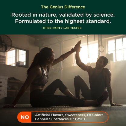 The Genius Brand Genius Pre - Clean Pre-Workout Powder for Energy, Focus & Fitness Support - No Artificial Flavors, Preservatives, or Proprietary Blends - Non-GMO - 20 Servings - Blue Raspberry - Maple Wellness Supplements