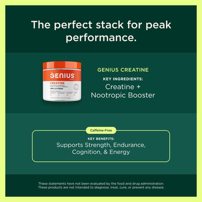 The Genius Brand Organic Mushroom Coffee + Collagen - Daily Energy Support - Healthy Immune Function - Arabica Coffee with Cordyceps, Reishi & Lion's Mane Mushroom Blend - 10.6 oz (30 Servings) - Maple Wellness Supplements