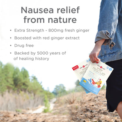 The Ginger People Ginger Rescue Digestive Wellness Lozenges (Soft) | Extra Strength - 800mg | Nausea, Upset Stomach, Motion Sickness - Maple Wellness Supplements