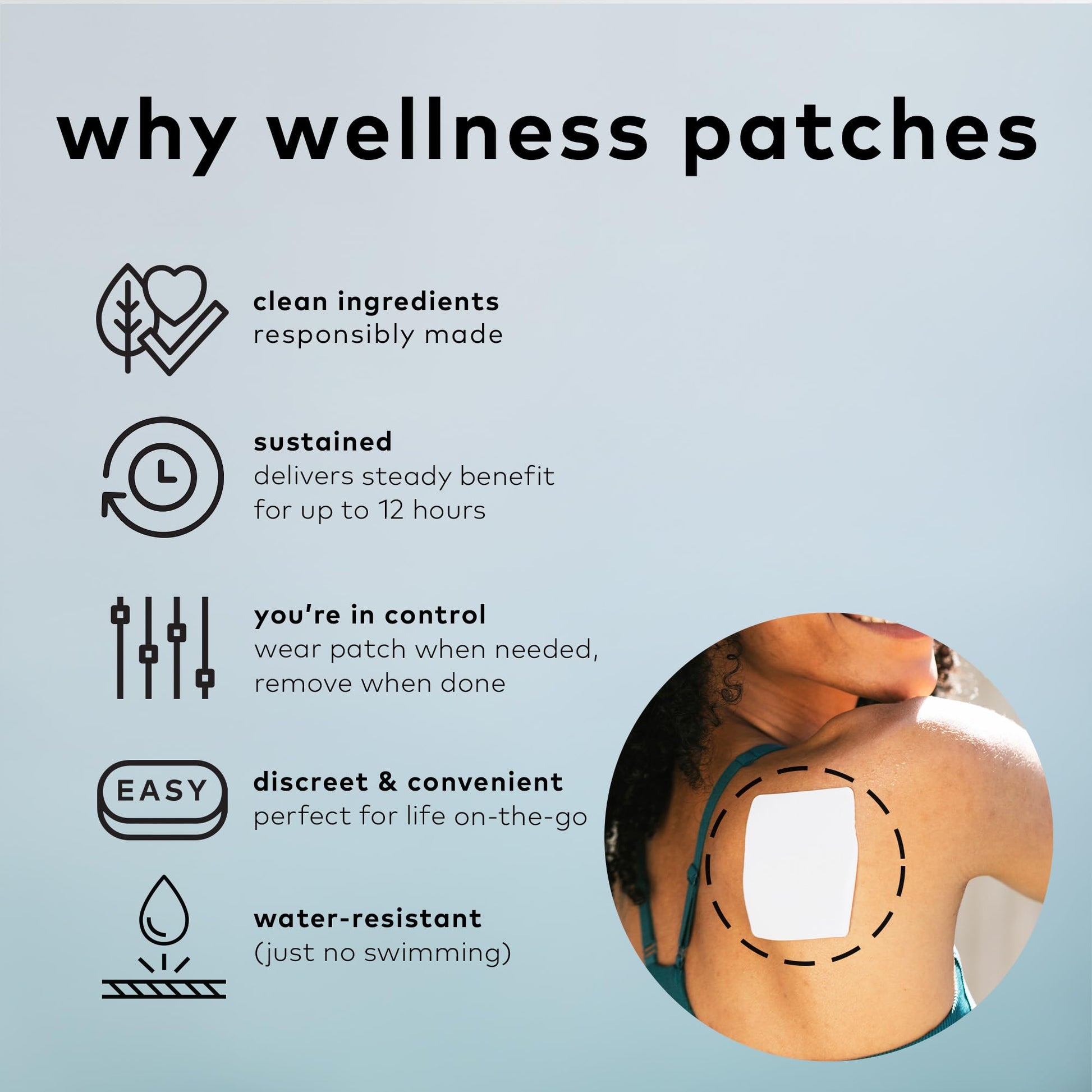The Good Patch Muscle Pain Relief Patches, Natural Patch with Menthol, Lavender, Arnica and Aloe Vera, Sustained Release, Plant Powered Wearable Wellness, For Back, Neck, Arms, Legs (16 Total Patches) - Maple Wellness Supplements