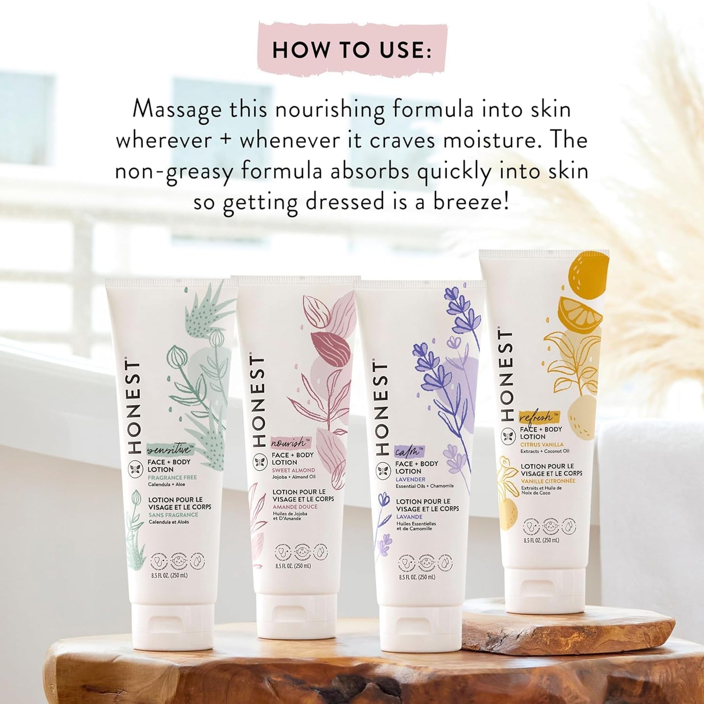 The Honest Company Hydrating Face and Body Lotion, Fast Absorbing, Naturally Derived, Hypoallergenic, Fragrance-Free, Sensitive, 8.5 fl oz - Maple Wellness Supplements