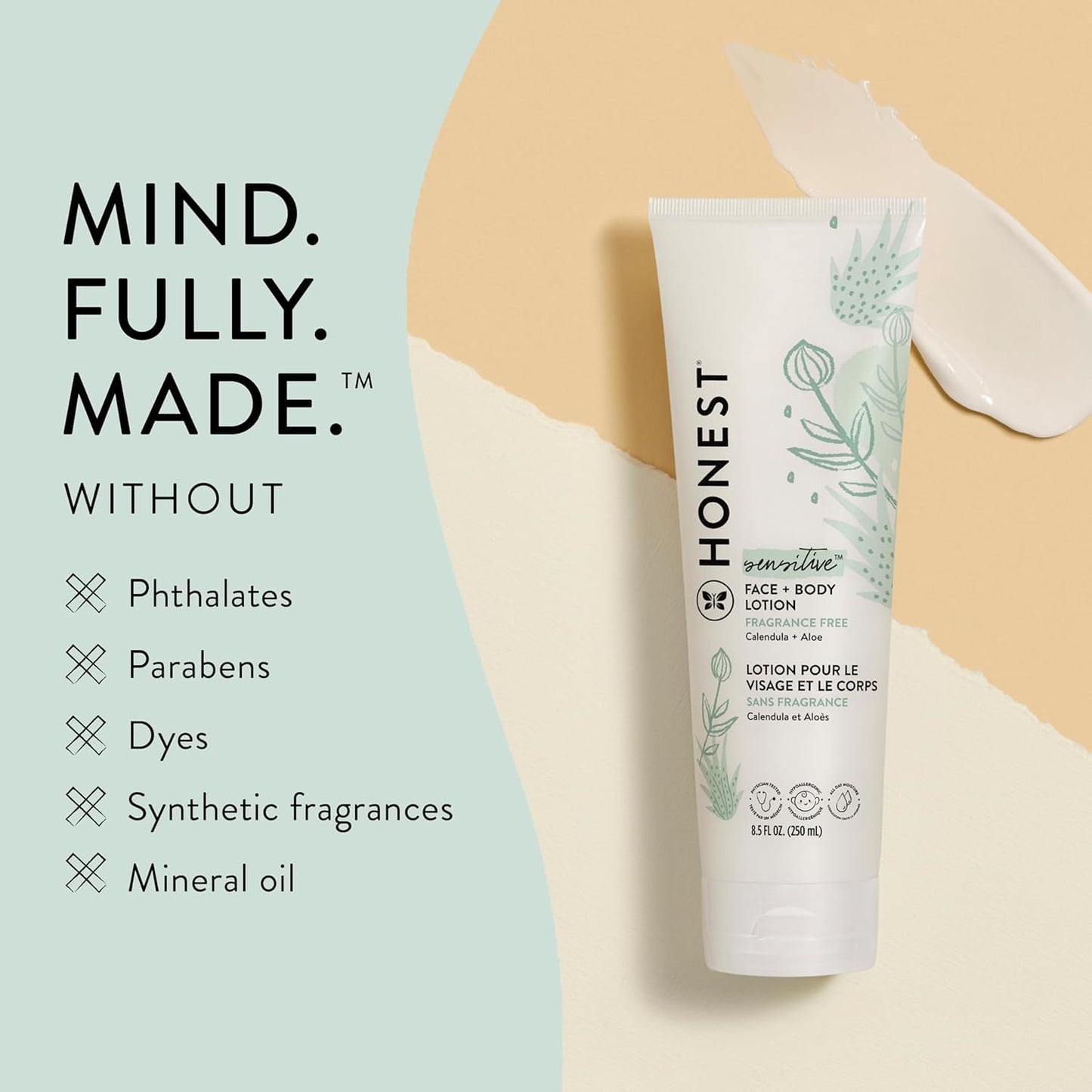 The Honest Company Hydrating Face and Body Lotion, Fast Absorbing, Naturally Derived, Hypoallergenic, Fragrance-Free, Sensitive, 8.5 fl oz - Maple Wellness Supplements