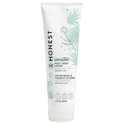 The Honest Company Hydrating Face and Body Lotion, Fast Absorbing, Naturally Derived, Hypoallergenic, Fragrance-Free, Sensitive, 8.5 fl oz - Maple Wellness Supplements