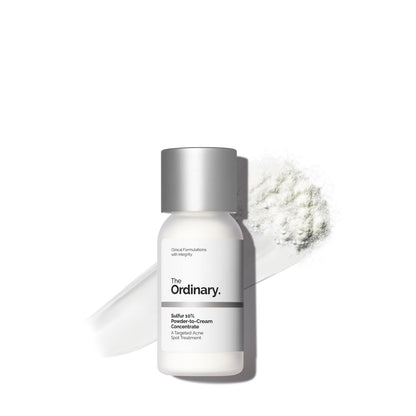 The Ordinary Sulfur 10% Powder-to-Cream Acne Spot Treatment Concentrate, Reduces Pimple Size and Zit Redness, 0.18 Oz - Maple Wellness Supplements