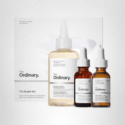 The Ordinary The Bright Set, 3-Step Regimen for Radiant, Even Skin Tone with Glycolic Acid 7% Exfoliating Toner - Maple Wellness Supplements