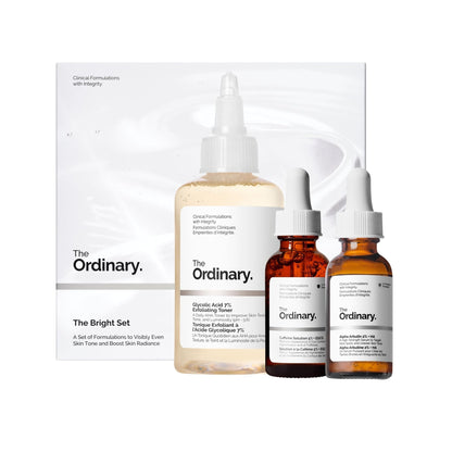 The Ordinary The Bright Set, 3-Step Regimen for Radiant, Even Skin Tone with Glycolic Acid 7% Exfoliating Toner - Maple Wellness Supplements