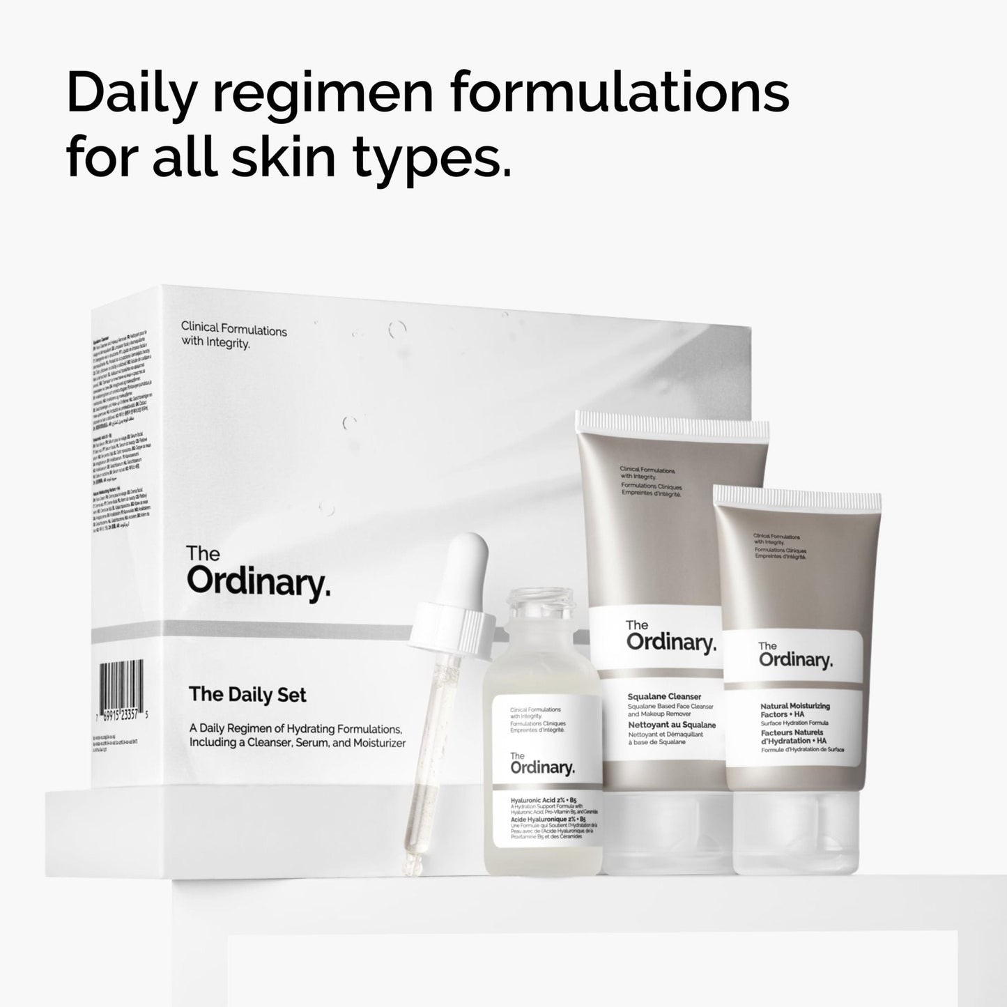 The Ordinary The Daily Set, Daily Skincare Routine with Squalane Cleanser, Hyaluronic Acid 2% + B5, and Natural Moisturizing Factors + HA | Skin Care Set - Maple Wellness Supplements