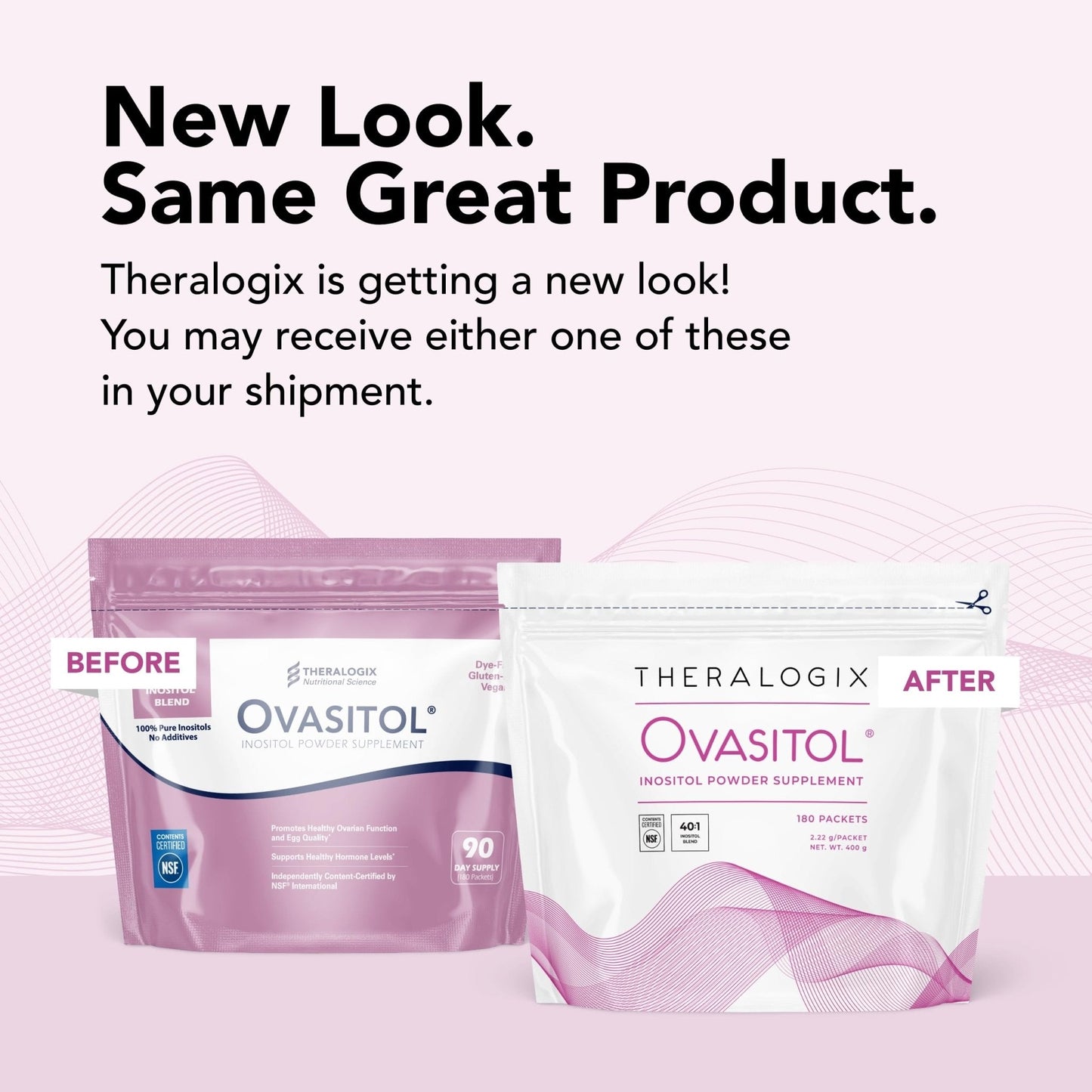 Theralogix Ovasitol Inositol Powder Packets - 180 Servings - Myo-Inositol - Maple Wellness Supplements