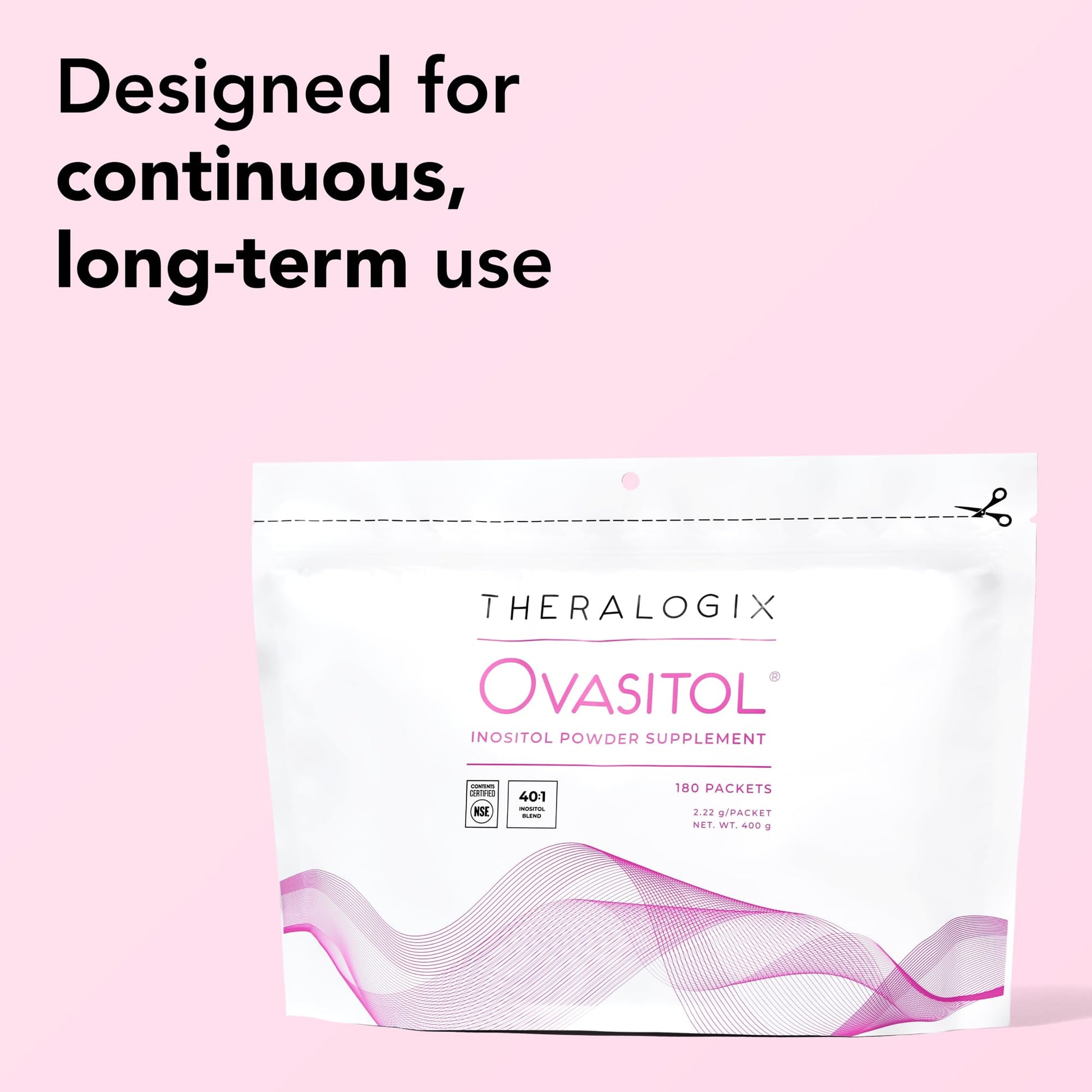 Theralogix Ovasitol Inositol Powder Packets - 90-Day Supply - Myo-Inositol & D-Chiro Inositol for Hormone Balance & Ovarian Function Support - Maple Wellness Supplements