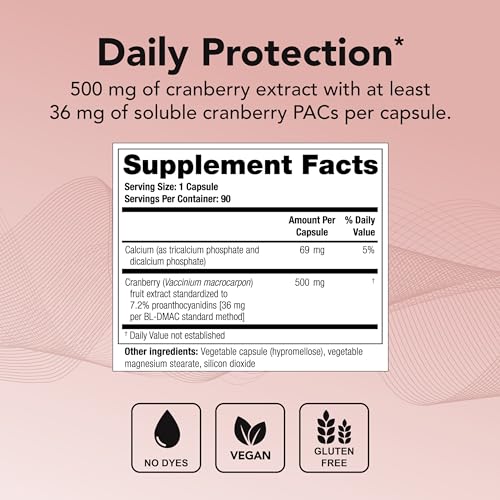 Theralogix TheraCran One Cranberry Capsules - 90-Day Supply - Cranberry Supplement - Maple Wellness Supplements