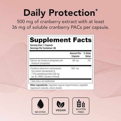 Theralogix TheraCran One Cranberry Capsules - 90-Day Supply - Cranberry Supplement - Maple Wellness Supplements