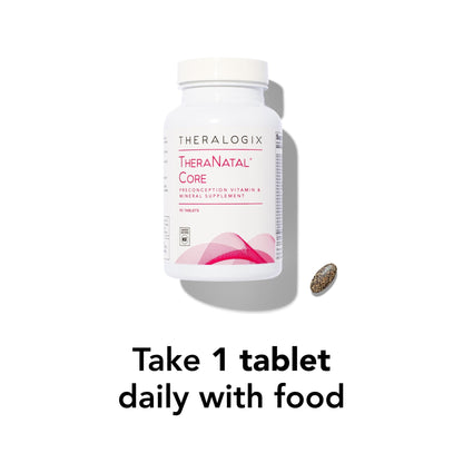 Theralogix TheraNatal Core Preconception Vitamin Supplement - 90-Day Supply - Prenatal Vitamins & Fertility Supplement for Women with Folate, Vitamin D3 - Maple Wellness Supplements
