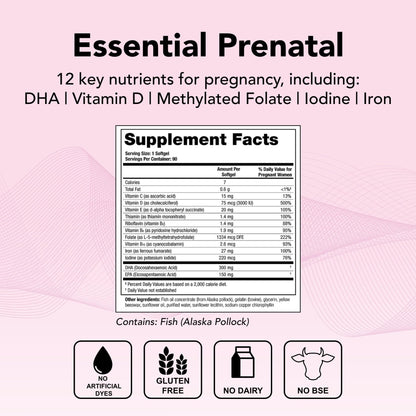 Theralogix TheraNatal One Prenatal Vitamin - 90-Day Supply - Prenatal Multivitamin - Maple Wellness Supplements