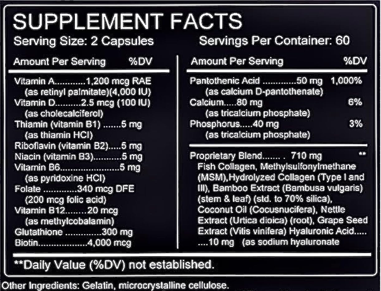 TheraSuva Complete Multi Collagen Complex – Types I, II, III, V & X + Biotin & Vitamin C – Hair, Skin, Nails & Joint Support, 2 Month Supply, 120 Softgels - Maple Wellness Supplements