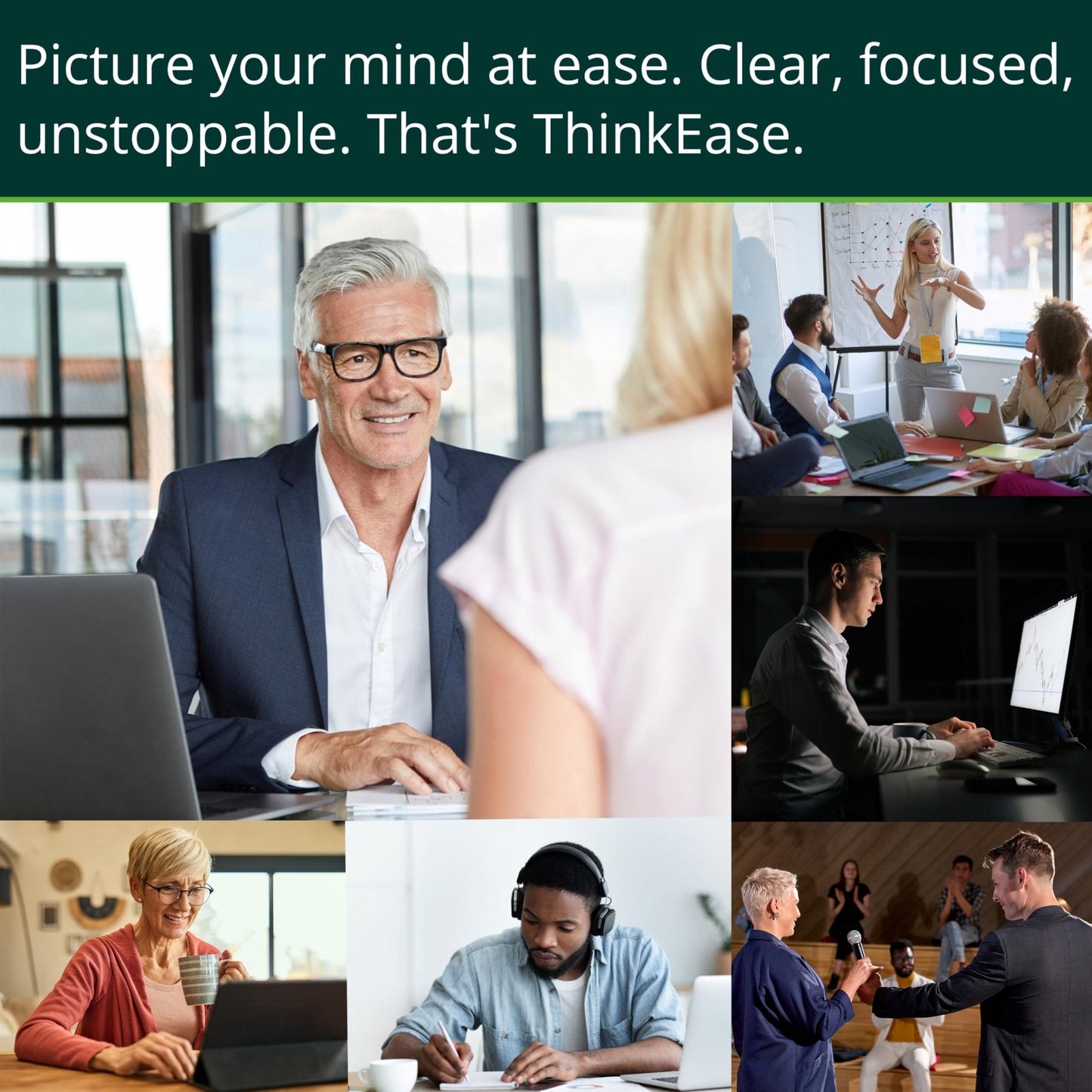 ThinkEase Brain Supplement (120 Capsules) | Memory, Mental Clarity, Focus, Cognitive Performance | Nootropic Supplement with L-Theanine, Acetyl L-Carnitine, Phosphatidylserine, Lion's Mane & More - Maple Wellness Supplements