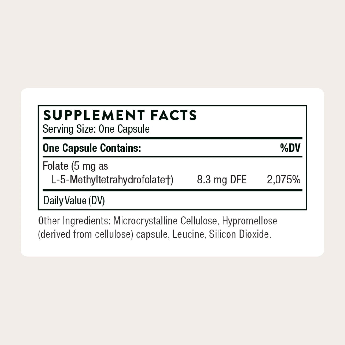 THORNE - 5-MTHF - Methylfolate (Active B9 Folate) Supplement - Supports Cardiovascular Health, Fetal Development, Nerve Health, Methylation & Homocysteine Levels* - 60 Servings - 5-MTHF 5mg - Maple Wellness Supplements